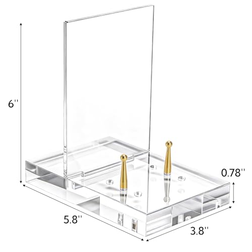 Acrylic Easel Display Stand, Adjustable Gold Peg