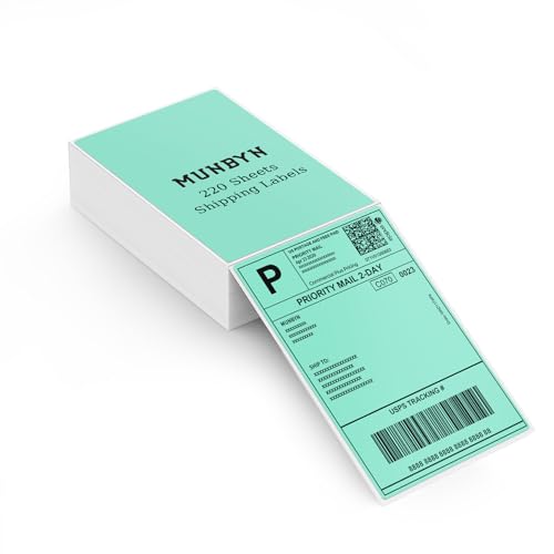 MUNBYN 4x6 Green Thermal Labels for Shipping Boxes, 220 Sheets/Stack - color: Green, size: 4x6*220