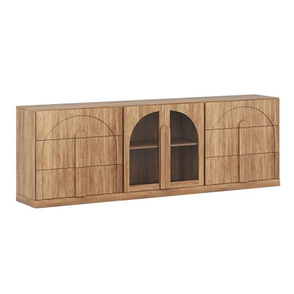 BELLEZE Bijou 3-Piece Modular Sideboard Buffet Cabinet - Camel - color: Bijou Camel Acc