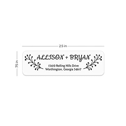 Modern Black and White Rolled Address Labels / 250 Personalized Return Address Labels/Designer Address Stickers in Elegant Plastic Dispenser - size: 250 Labels, style: Modern Black and White