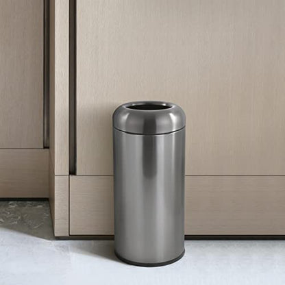 Dyna-Living Large Trash Can Commercial Stainless Steel Garbage Can with Lid - color: Black
