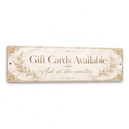 Gift Cards Available Luxe Gold Business Sign - style: Gift Cards Available