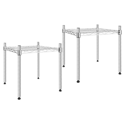 Simple Deluxe 1-Tier Shelving Unit, 15" W x 13.8" D x 15" H Wire Metal Stackable Storage, Chrome, 2 Pack - size: 1-Tier, 15"W x 13.8"D x 15"H, style: 2 Pack