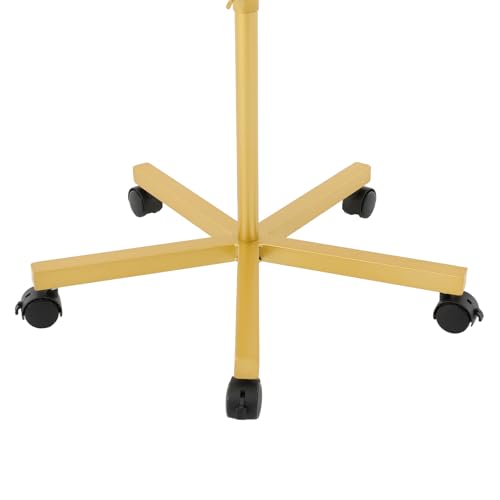 16 Hook Hat Display Stand with Lockable Wheels, 70" Freestanding Metal Hat Rack Organizer for Home & Store, 30 lbs Capacity (Gold) - color: Gold