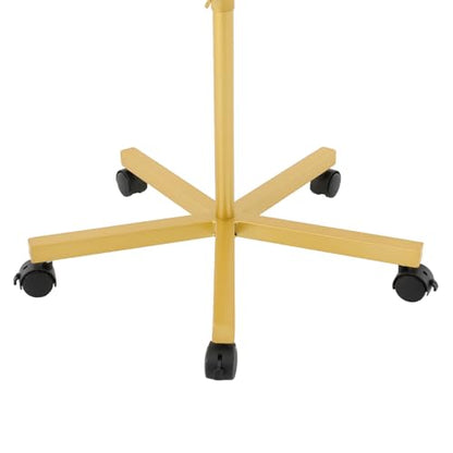 16 Hook Hat Display Stand with Lockable Wheels, 70" Freestanding Metal Hat Rack Organizer for Home & Store, 30 lbs Capacity (Gold) - color: Gold