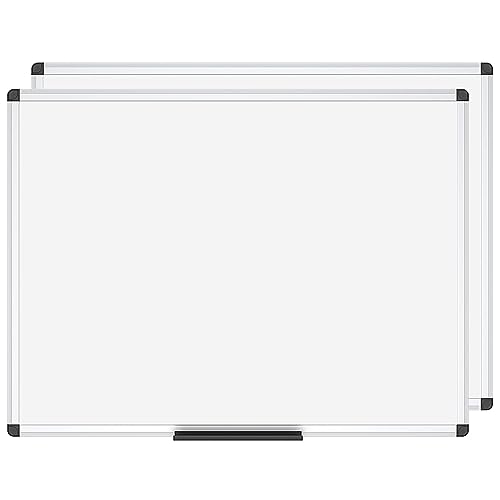 VIZ-PRO Dry Erase Board, 48 x 36 Inches, 2 Pack, Wall Mounted Whiteboard - size: 48 x 36 Inches