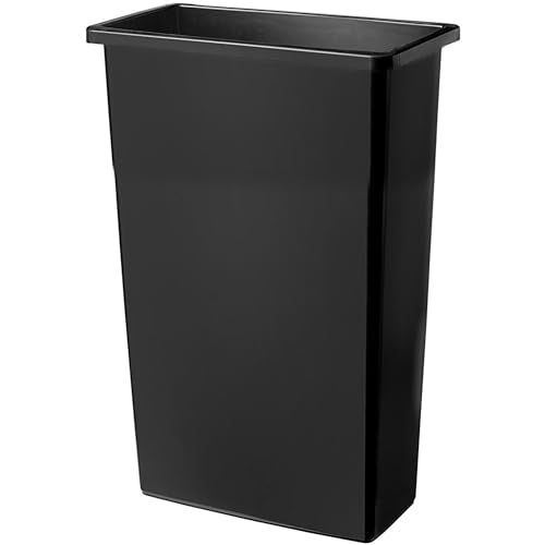 23 Gallon Black Slim Tall Plastic Industrial Trash Cans for Kitchen and Restaurant - color: Black, size: 23 Gallon