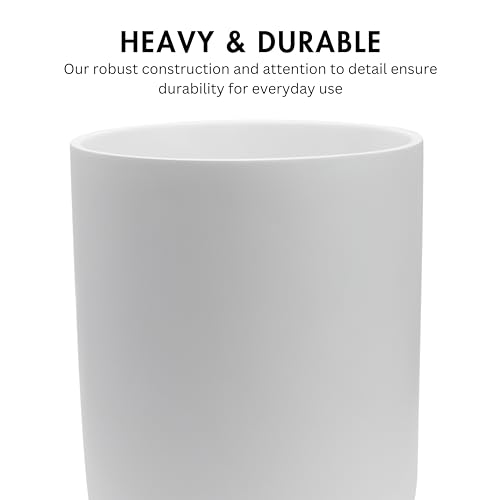 YEW DESIGN Matte White Round 2 Gallon Trash Can for Home and Bathroom - color: White Round