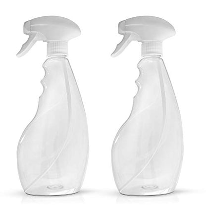 SPRAYZ Large 17oz Spray Bottles For Cleaning Solutions and Gardening, Plant, Water, Durable Trigger Sprayer, Refillable, Spray Bottle for Hair, All Directions, Clear Plastic Bottle 2x 17oz - size: Large