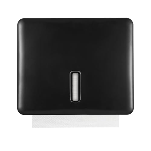 Stardrix Multifold Paper Towel Dispenser Wall Mount (Black) – Large Capacity C-Fold, Trifold, and Folded Commercial Hand Towels Holder for Bathroom & Restroom – Adhesive or Screw Mounted - color: Black