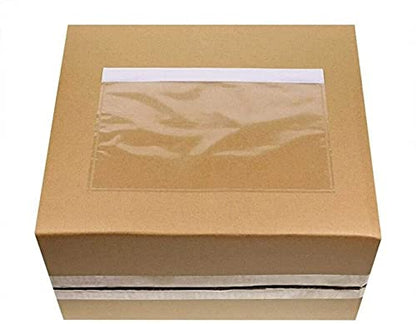 BEUYI Clear 7.5'' x 5.5'' Packing List Envelopes, Adhesive Shipping Label Pouch/Sleeve (100 Pack) - size: 7.5''x5.5''｜100 Pack