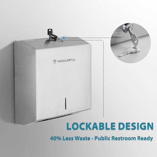 Paper Towel Dispenser Wall Mount - Modunful M7 Alloy D-3914 Silver - color: D-392 Silver