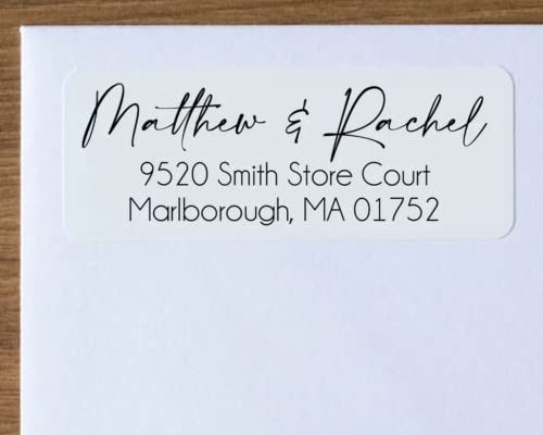 Custom Personalized Return Address Labels 2.6" x 0.75" on Rolls or Sheets (36-500), White, Gold, Silver, or Clear Self-Adhesive Ideal for Special Occasions