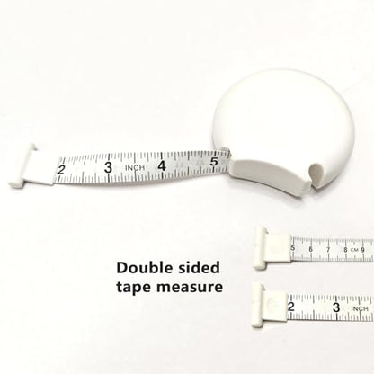 Body Tape Measure 80inch/205cm,Retractable Body Measuring Tape,Double-Scale Circumference Soft Measuring Tape with Lock Button for Weight Loss Sewing Tailor Craft & Medical Body Measurements (White) - color: White