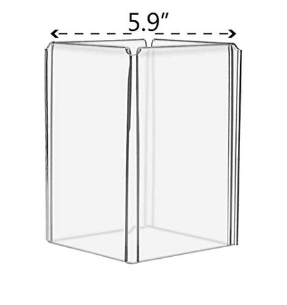 6 Pack Table Sign Holder Multi Panel Square Holds 4 x 6 Inch Signs in Each Side Display Menu Clear Acrylic Restaurant Diner Tabletop Stand by Marketing Holders - size: 4" x 6" 4 Sided