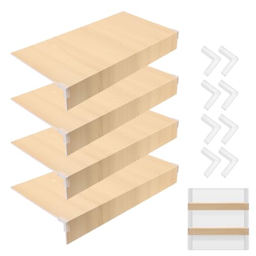 4PCS Wire Shelf Cover 35"L x 16"W PVC Wood-Like Wire Rack Covers
