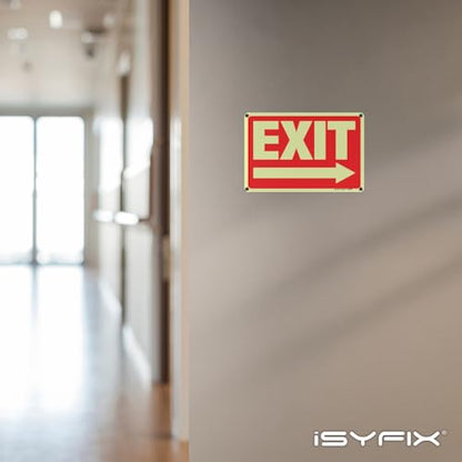 iSYFIX Exit Signs with Directional Right Arrow, 10x7 Inch, 2 Pack - color: Plastic Right, size: 2 Pk 10x7