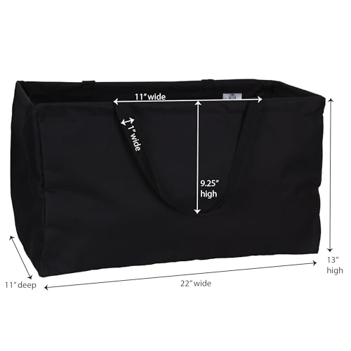 Household Essentials 2212-1 Krush Canvas Utility Tote | Reusable Grocery Shopping Bag | Laundry Carry Bag | Black - color: Black