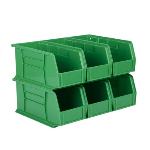 HE HUDSON EXCHANGE 11" x 5.5" x 5" (6 Pack) Plastic Stackable Storage Bin, Green - color: Green, size: 6 Pack