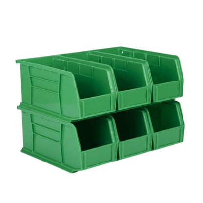 HE HUDSON EXCHANGE 11" x 5.5" x 5" (6 Pack) Plastic Stackable Storage Bin, Green - color: Green, size: 6 Pack