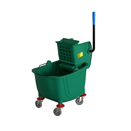 35 Qt. Green Mop Bucket & Side Press Wringer Combo - color: Green, size: 35 Qt.