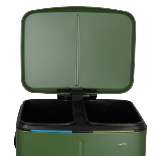 happimess Marco 10.6 Gal Double Bucket Step Trash Can, Pine Green - color: Pine Green
