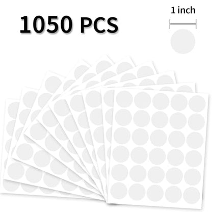 1 Inch Clear Transparent Round Waterproof Sticker,Envelope Tab Sealer and Retail Package Round Clear Seal Labels Self Adhesive Stickers,1050 Labels Per Bag - color: Clear, size: 1 inch