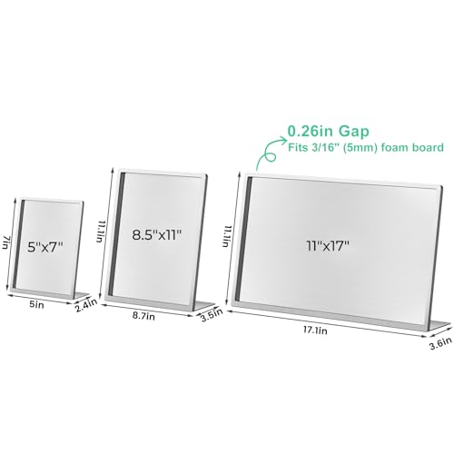 2pack 11"x17" Metal Tabletop Sign Holder with Stainless Steel Frame Menu Board Poster Display Stand for Office Store Restaurant Hotels - size: 2Pack 11"x17"