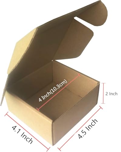 Small Shipping Boxes 4.5 x 4.1 x 2 Inch Cardboard Packaging Box 50 Pack - size: 4.5x4.1x2 Inch/50pcs