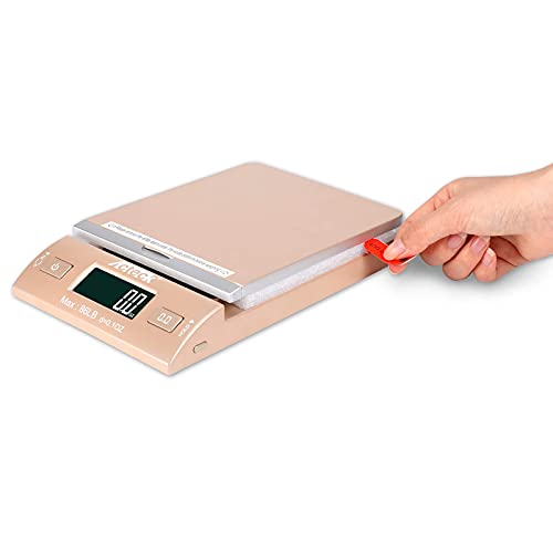 Acteck 86LBx0.1OZ Gold Digital Shipping and Postal Scale with Batteries, USB Cable and AC Plug - size: 86LB Gold