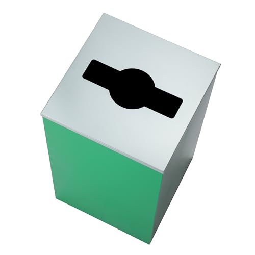 Alpine Mixed Lid Industries 29 Gallon Sturdy Steel Cube Recycling Container, Square Opening - 3 Color Cans Available Sold Separately (Lid Mixed Opening) - color: Lid Mixed Opening