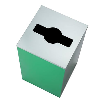 Alpine Mixed Lid Industries 29 Gallon Sturdy Steel Cube Recycling Container, Square Opening - 3 Color Cans Available Sold Separately (Lid Mixed Opening) - color: Lid Mixed Opening
