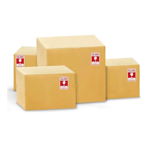 4 x 6 Inch Large Glass Fragile Stickers for Shipping Handle with Care Label