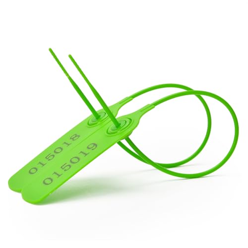 500pcs Numbered Security Seals Tamper Resistant Tags Plastic Lable Sign Safety Zip Ties Self-Locking for Luggage, Bags, Shoes, Shipping, Lock Tag (Green,500pcs) - color: Green, size: 500pcs