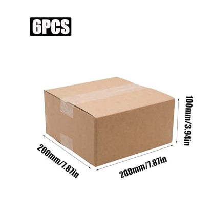 6 Pack 8x8x4 Shipping Boxes Brown Corrugated Cardboard Mailers - size: 8x8x4in