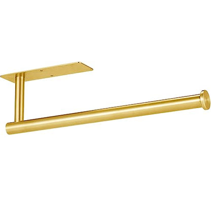 Paper Towel Holder - Eolax Under Cabinet Paper Towel Bar for Kitchen, Wall Mount Self Adhesive or Drilling Paper Towel Rack, 304 Stainless Steel (Gold) - color: Gold