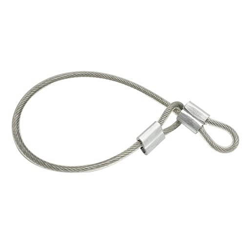 5 Pcs 4mm Wire 24 inch Vinyl Coated Stainless Steel Cable with Loops Short Wire Rope Lanyard Lock Security Chain Link for Outdoor Gates, Clear(4mm x 24inch) - color: Clear, size: 4mm(T) X 24 in(L) 5PCS