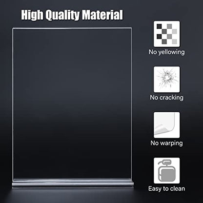 xydstay 8.5 x 11 Acrylic Sign Holder 6 pack, Clear Table Display Stand