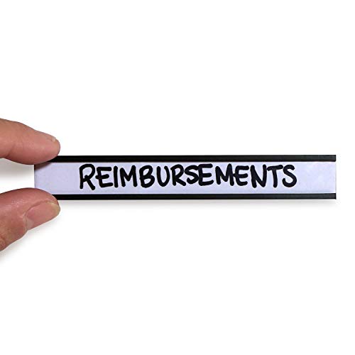 SmartSign Magnetic 'C' Channel Label Holders for Metal Racks and Shelves | 0.5" x 4" Pack of 25 - size: 0.5" x 4"