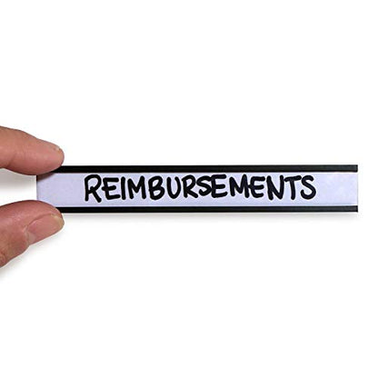 SmartSign Magnetic 'C' Channel Label Holders for Metal Racks and Shelves | 0.5" x 4" Pack of 25 - size: 0.5" x 4"