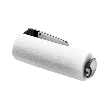 simplehuman Wall Mount Paper Towel Holder, Under-Cabinet or Wall Mounted Rack, Horizontal or Vertical Install, One-Handed Tear with Tension Spring, Quick-Release Knob, Brushed Stainless Steel