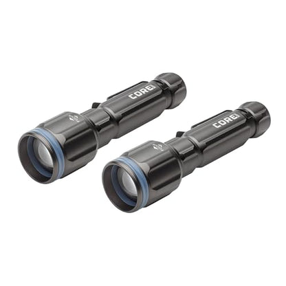 CORE 2000 Lumen Rechargeable Flashlight (2-Pack) | LED Flashlight with 4 Modes, Adjustable Focus, Battery Indicator, Waterproof | Ideal for Home, Emergency, Camping, Hiking | USB Cable Included - size: 2000 Lumen - 2 Pack