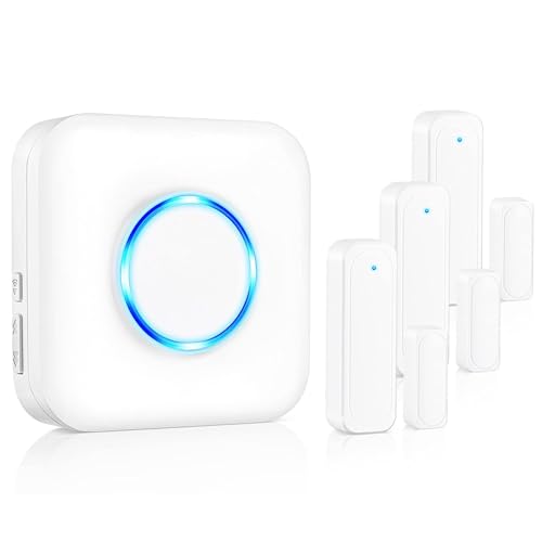 Satisure Wireless Door Open Contact Sensor Alarm Chime with 600 FT Range, 58 Chimes, 5 Volume Levels, LED Indicators - Door Ringer Alert for Business/Store/Home/Office