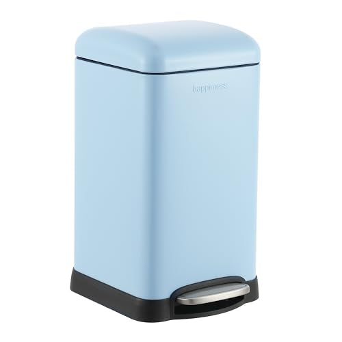 happimess Betty Retro Mini 3.2 Gal Step Trash Can, Tide Pool Blue - color: Tide Pool Blue
