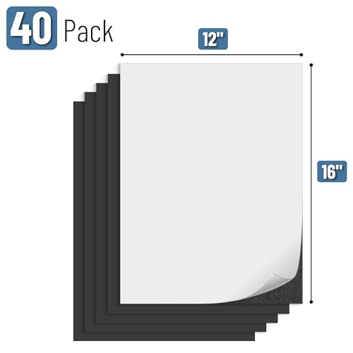 Mr. Pen- Flexible Magnetic Sheets with Adhesive Backing, 12" x 16", 40 Pack - size: 12" x 16", style: 40 Pack