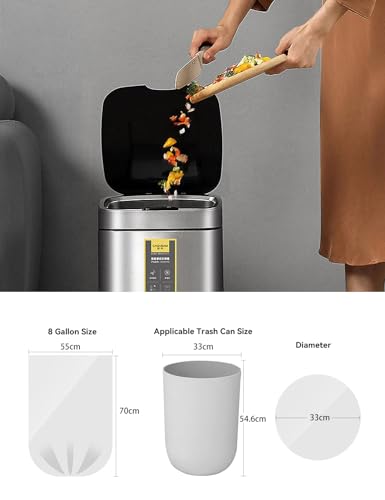 WAIKAS 8 Gallon Trash Bags, 1.31-mil, Flat Top, Unscented, White, 36 Count - color: Black, size: 8 Gal-36ct