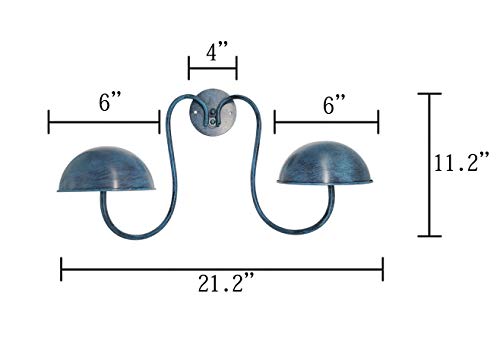 Owlgift Modern Metal Wall Mounted Entryway Retail Hat Rack/Wig Display Stand w/ 2 Circular Hat Hooks, Turquoise - color: Turquoise New