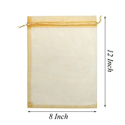 FOCCIUP 25 PCS 8x12 Inches Organza Bags With Drawstring Candy Bags Mesh Pouches for Party Wedding Presents Gift - color: Multi