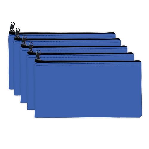 Carousel Checks Inc. Zipper Bank Deposit Bag, 5.5 by 10.5 Inches, Blue, Pack of 10 - size: 10