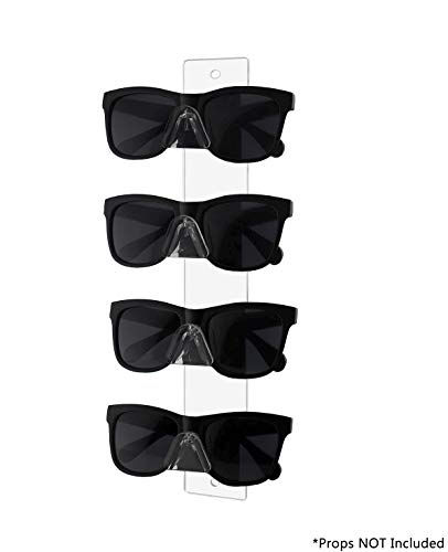 Marketing Holders 2 Pack Sunglasses Rack 4 Tier Holds 4 Pair Wall Mount with Hanging Hardware Eyeglasses Labs Spectacles Clear Acrylic Display Safety Glasses Warehouse Retail Shops Optical Center - size: 4 Tier Clear